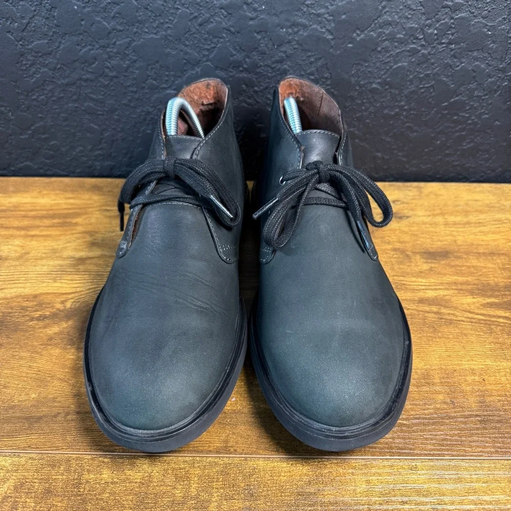 Clarks Bushacre 3 Black Leather Chukka Desert Boots Mens Size 8.5M